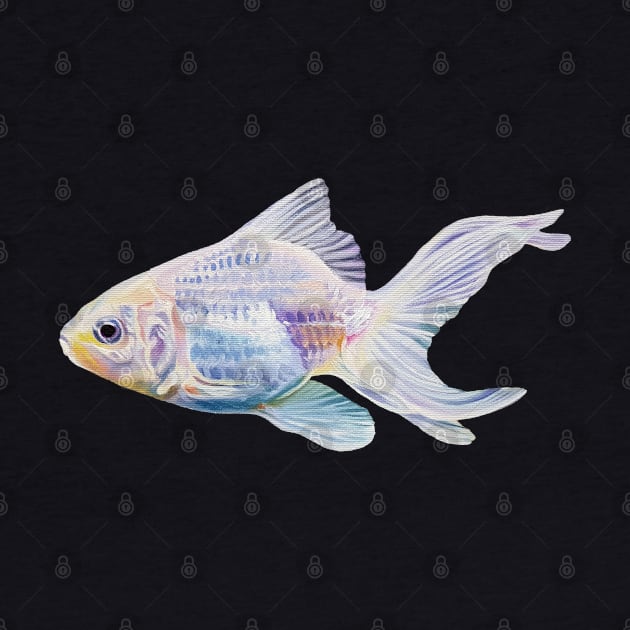 White Goldfish #2 - fish painting (no background) by EmilyBickell